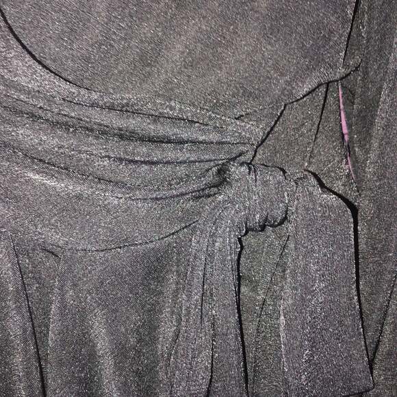 NWT ASOS DESIGN Curve long sleeve mini wrap sexy dress in black size 14 - Picture 10 of 12